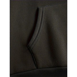 Plus Size - Women'S Plus Size Floral Print Hoodie - Soft, Comfortable Long Sleeve with Pockets, Casual Brown Pullover for All-Season Wear, Casual Wear Hoodie | Floral Print Hoodie | Soft Fabric Hoodie