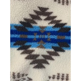 Plus Size Boho Chic Hoodie - Stylish Aztec Print with Cozy Plush, Half-Zipper Closure, Drawstring Hood & Handy Pockets - Perfect for Winter Wear