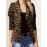 Plus Size - Women'S Leopard Print Blazer Jacket - Lightweight Tailored Fit Professional & Casual Coat, Structured Lapels & Smooth Texture, Spring/Autumn Commuting Suit Coat for Work, Semi-Formal Events & Casual Attire, Versatile Outerwear (No-Stretc