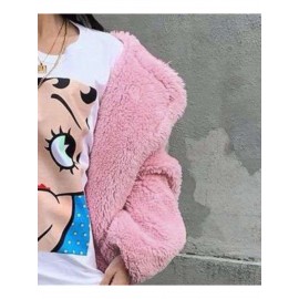 Women's Winter Warm Coat with Reversible Fleece Collar & Button Front Placket - Machine Washable Solid Color Cold-Weather Jacket for Fall and Winter Outerwear