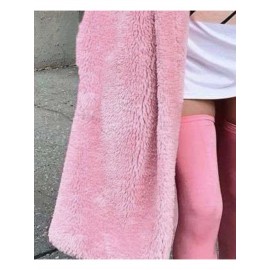 Women's Winter Warm Coat with Reversible Fleece Collar & Button Front Placket - Machine Washable Solid Color Cold-Weather Jacket for Fall and Winter Outerwear