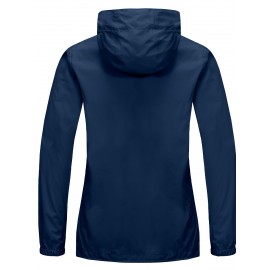 Women's Lightweight Waterproof Rain Jacket, Packable Rain Shell with Hood