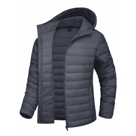 Plus Size Women's Puffer Jacket - Ultra-Lightweight, Warm, and Comfortable Hooded Coat with Full Zip and Waterproof Windproof Design for Hiking, Camping, Mountaineering, and Winter Outdoor Activities - Fashionable Padded Jacket for Curvy Figures